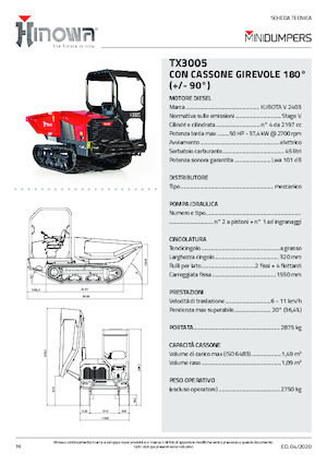 Rupsdumpers Hinowa TX3005