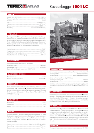 Rupsgraafmachines Atlas 1604 LC Serie 261