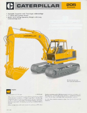 Rupsgraafmachines Caterpillar 205