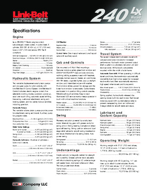 Rupsgraafmachines Link-Belt 240 LX Road Builder