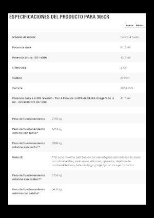 Rupsgraafmachines Caterpillar 306 CR