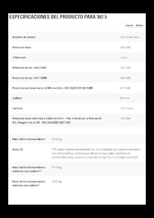 Rupsgraafmachines Caterpillar 307.5