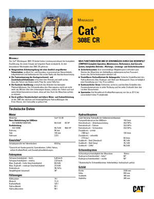 Rupsgraafmachines Caterpillar 308E 2 CR