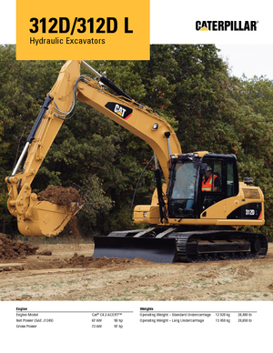 Rupsgraafmachines Caterpillar 312D L