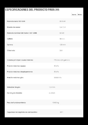Rupsgraafmachines Caterpillar 315