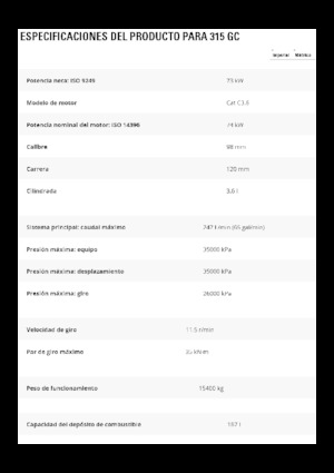 Rupsgraafmachines Caterpillar 315 GC
