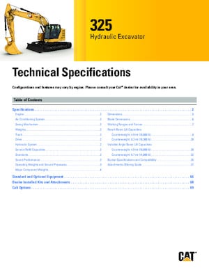 Rupsgraafmachines Caterpillar 325