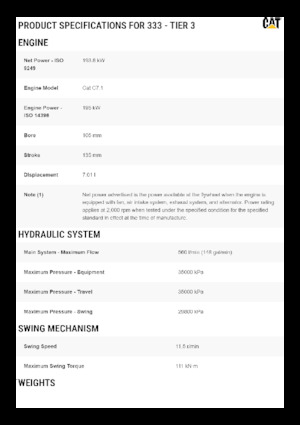 Rupsgraafmachines Caterpillar 333