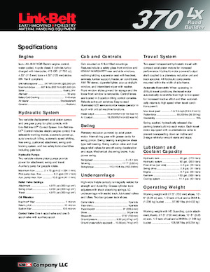 Rupsgraafmachines Link-Belt 370 LX Road Builder