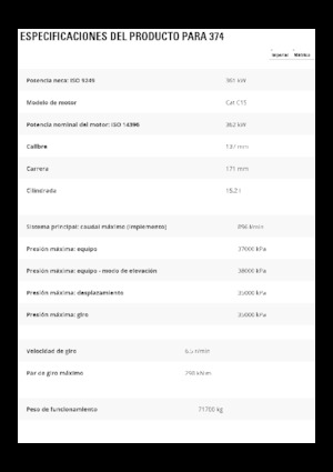 Rupsgraafmachines Caterpillar 374