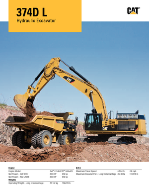 Rupsgraafmachines Caterpillar 374D L