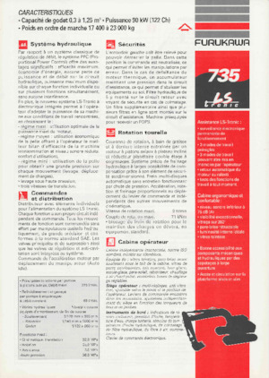 Rupsgraafmachines Furukawa 735 LS-tronic