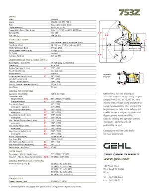Rupsgraafmachines Gehl 753Z 