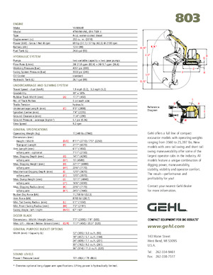Rupsgraafmachines Gehl 803