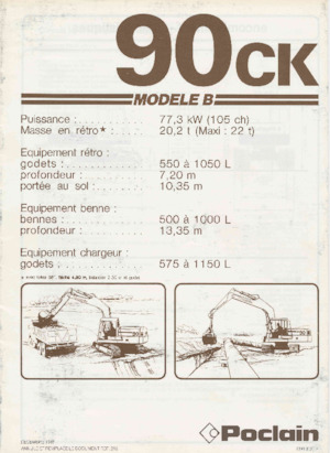 Graafmachines in overslaguitvoering Case Poclain 90CK
