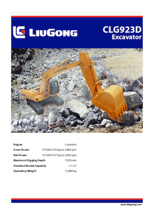 Rupsgraafmachines Liugong CLG923D 