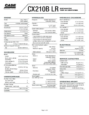 Rupsgraafmachines Case CX 210 B LR