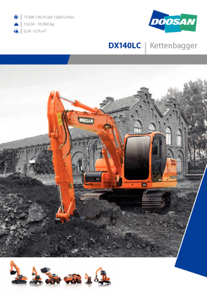Rupsgraafmachines Doosan DX 140 LC