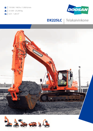 Rupsgraafmachines Doosan DX 225 LC