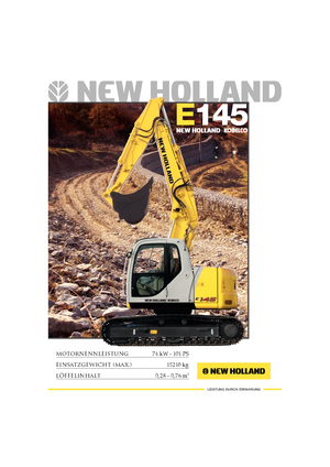 Rupsgraafmachines New Holland E 145