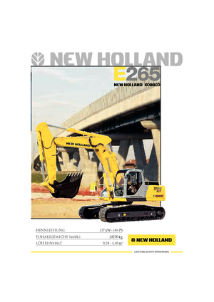 Rupsgraafmachines New Holland E 265