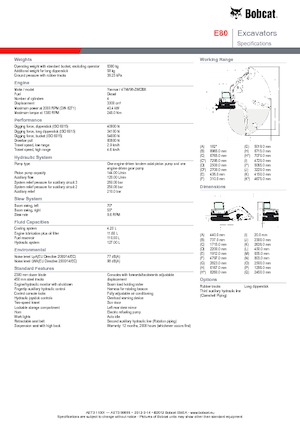 Rupsgraafmachines Bobcat E 80