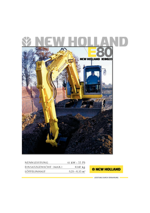 Rupsgraafmachines New Holland E 80 MSR
