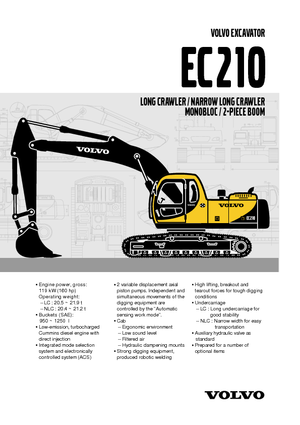 Rupsgraafmachines Volvo EC210LC