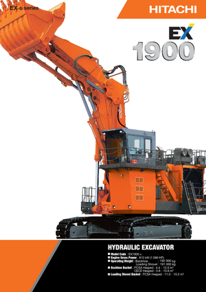 Rupsgraafmachines Hitachi EX 1900-6