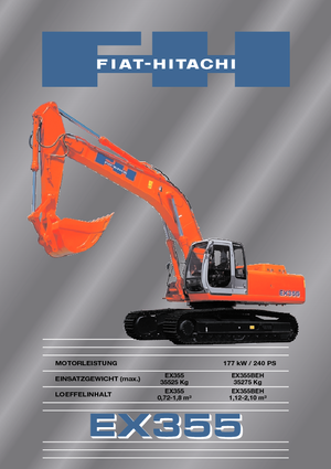 Rupsgraafmachines Fiat-Hitachi EX 355
