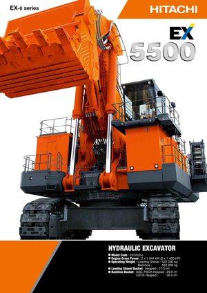 Rupsgraafmachines Hitachi EX 5500-6