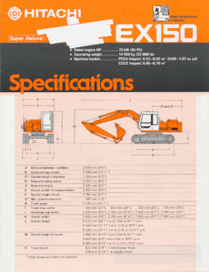 Rupsgraafmachines Hitachi EX150