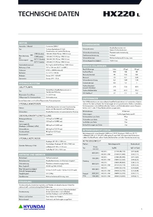 Rupsgraafmachines Hyundai HX220L