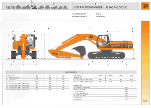 Rupsgraafmachines JCB JS 260 LC