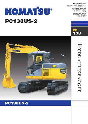 Rupsgraafmachines Komatsu PC138US-8