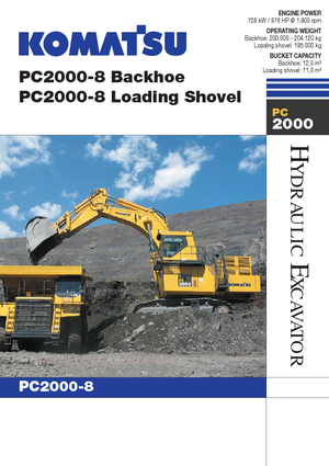 Rupsgraafmachines Komatsu PC2000-8