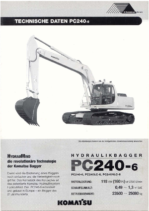 Rupsgraafmachines Komatsu PC240LC-6 active Plus