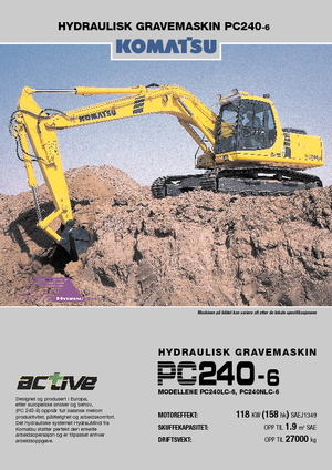 Rupsgraafmachines Komatsu PC240LC-6 active Plus