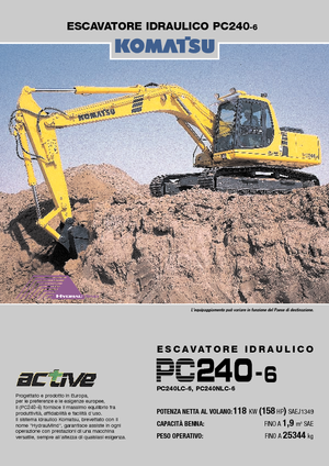 Rupsgraafmachines Komatsu PC240LC-6 active Plus