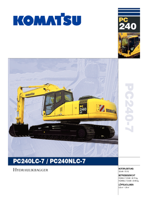 Rupsgraafmachines Komatsu PC240LC-7