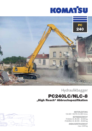 Rupsgraafmachines Komatsu PC240LC-8