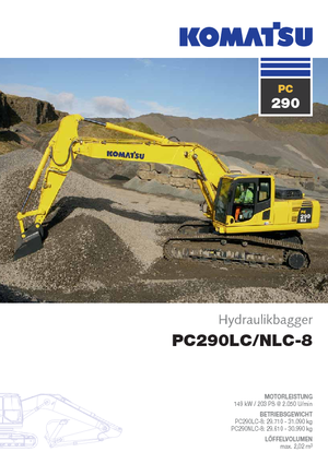 Rupsgraafmachines Komatsu PC290NLC-8