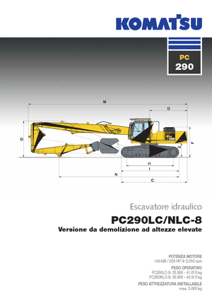 Rupsgraafmachines Komatsu PC290NLC-8