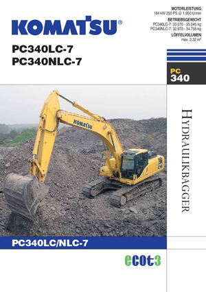 Rupsgraafmachines Komatsu PC340NLC-7