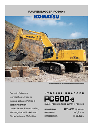 Rupsgraafmachines Komatsu PC600-6