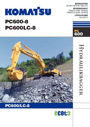 Rupsgraafmachines Komatsu PC600LC-8