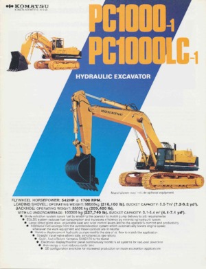Rupsgraafmachines Komatsu PC1000-1