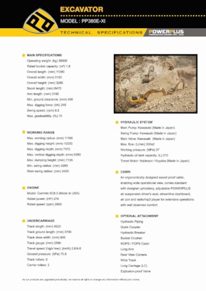 Rupsgraafmachines PowerPlus PP380E-XI
