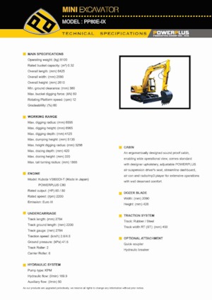Rupsgraafmachines PowerPlus PP80E-IX