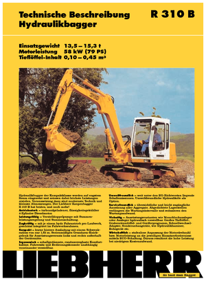 Rupsgraafmachines Liebherr R 310 B
